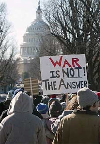 Imagen de la manifestación en Washington, frente al Capitolio.