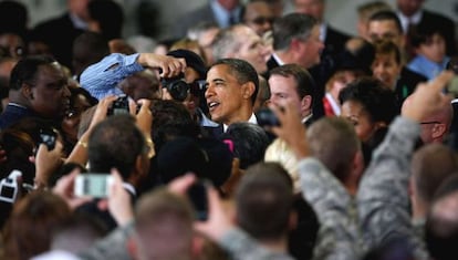El presidente de Estados Unidos, Barack Obama (al centro).