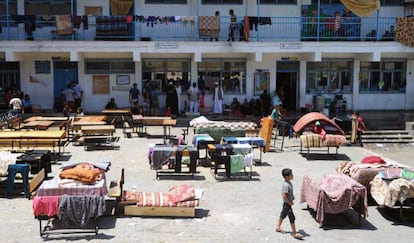 Una escuela de UNRWA en Gaza utilizada como lugar de refugio.