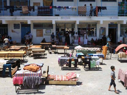 Una escuela de UNRWA en Gaza utilizada como lugar de refugio.