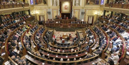 Vista del hemiciclo del Congreso de los Diputados, el martes.