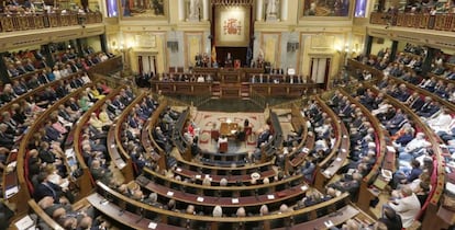 Vista del hemiciclo del Congreso de los Diputados.