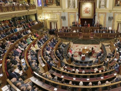 Vista del hemiciclo del Congreso de los Diputados.