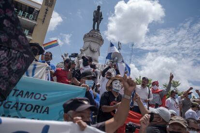 Una manifestación contra Nayib Bukele en San Salvador, el pasado mes de septiembre.