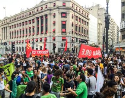 Manifestação no centro de São Paulo.