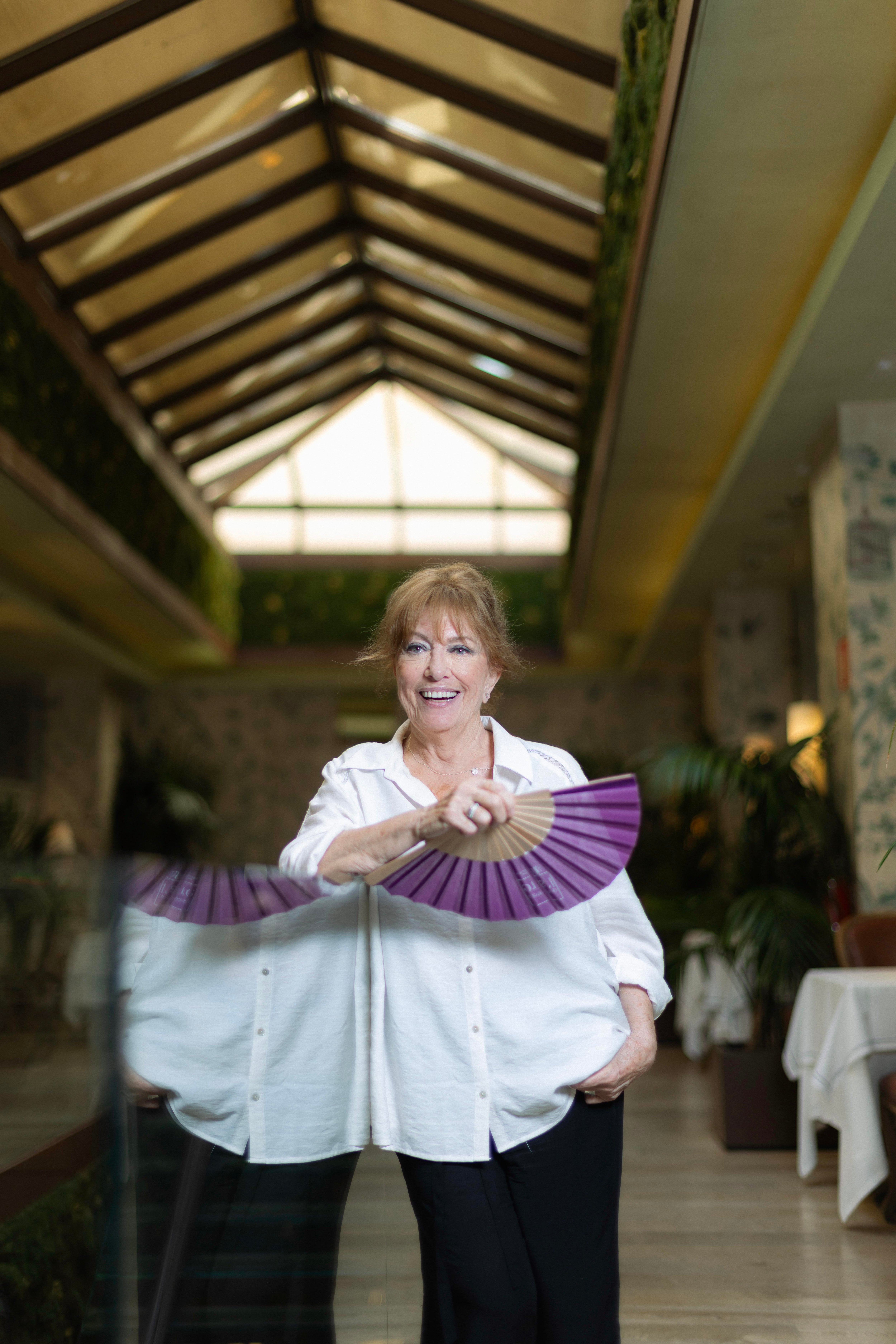 La actriz Mercedes Sampietro, a comienzos de junio en el Hotel Urso de Madrid.