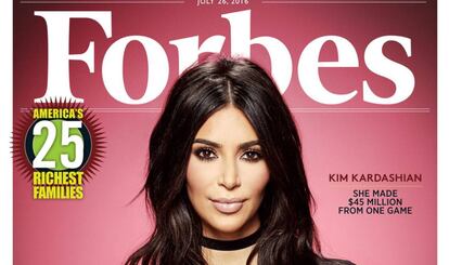 Kim Kardashian, portada del n&uacute;mero de julio de la revista &#039;Forbes&#039;. 