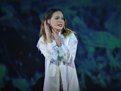 Belinda en el musical 'Hoy no me Puedo Levantar', en el Centro Cultural 2 de la Ciudad de México, febrero del 2020.