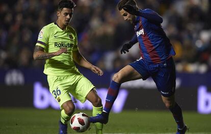 Chumi (i) y Borja Mayoral, en el Levante-Barcelona de Copa.