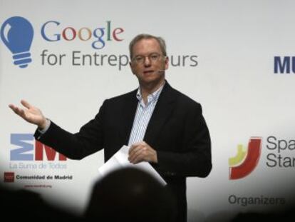 Eric Schmidt, presidente do Google, durante uma visita à Espanha.