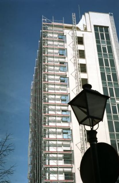 Reforma de un edificio, en Madrid.