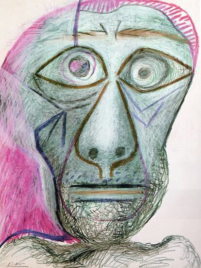 Autoretrat, de Picasso. 1972. 65 x 60 cm (colec·ció a Tokyo Fuji Television Gallery Co. Ltd.)