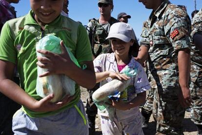 Refugiados llegando a Macedonia