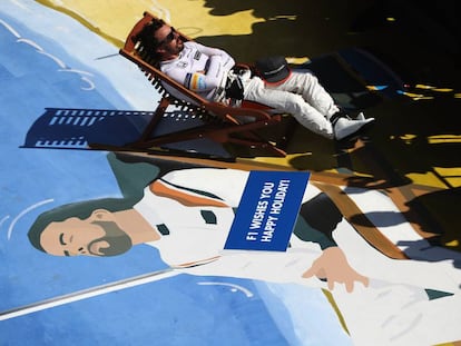 Fernando Alonso, durante el GP de Hungría.