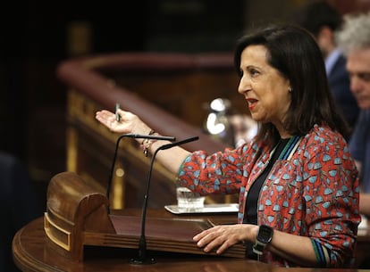 Margarita Robles, portavoz del grupo socialista, interviene en el Congreso.