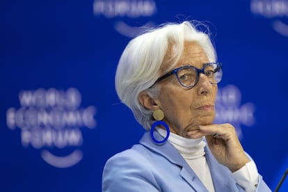 La presidenta del BCE, Christine Lagarde, en la cumbre de Davos de 2024