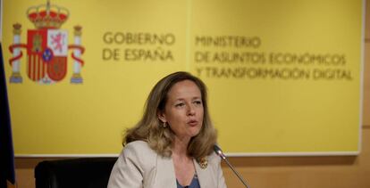 La vicepresidenta primera y ministra de Asuntos Económicos, Nadia Calviño.