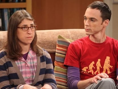 Amy e Sheldon, personagens de ‘The Big Bang Theory’.