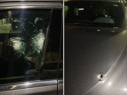 Imágenes que compartió Ciro Gómez Leyva en sus redes sociales del ataque a su camioneta, el 15 de diciembre de 2022 en Ciudad de México