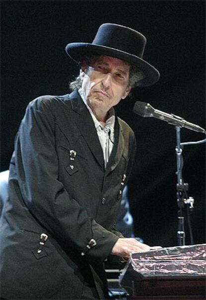 Bob Dylan, durante su actuación en el Concierto por la Paz, el pasado mes de julio en San Sebastián.