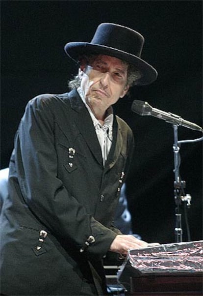 Bob Dylan, durante su actuación en el Concierto por la Paz, el pasado mes de julio en San Sebastián.