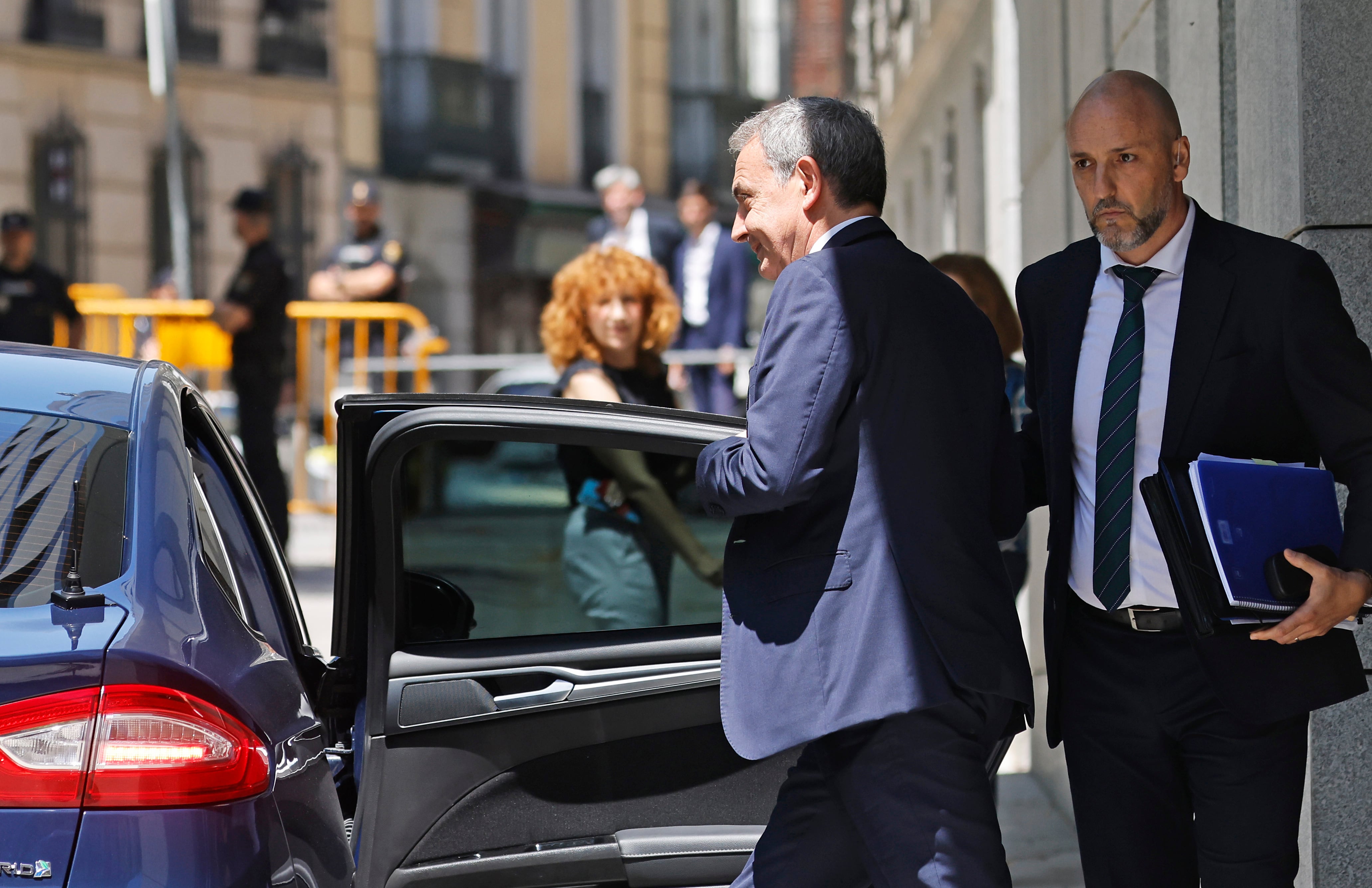 José Luis Rodríguez Zapatero, a su salida de la Audiencia Nacional este miércoles.