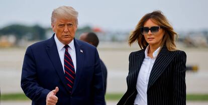 Donald Trump y Melania Trump en Cleveland, Ohio, el 29 de septiembre