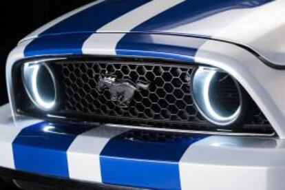 Fotografía tomada el pasado 12 de noviembre en la que se registró una imagen cedida por Ford en la que se registró un detalle del Mustang diseñado para la película "Need for Speed" que se estrenará en Norteamérica el 14 de marzo de 2014.