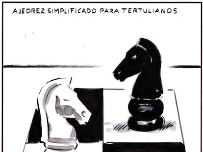 Simplified chess for talk show experts.