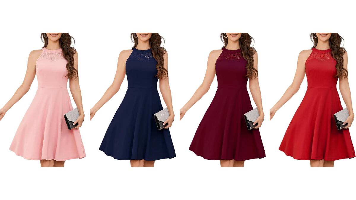 Vestido con detalles de encaje.