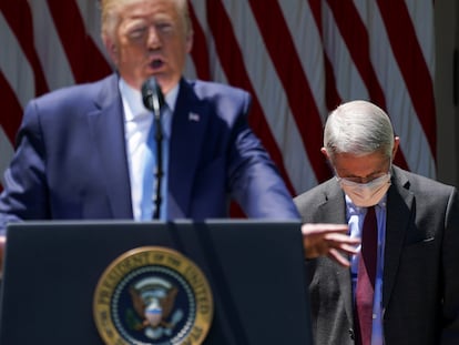 El presidente Donald Trump y el epidemiólogo Anthony Fauci en la Casa Blanca.