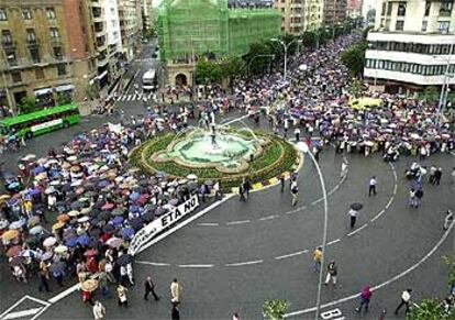 Un momento de la marcha de hoy en Pamplona.