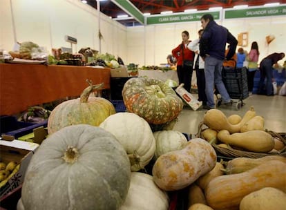 Calabazas en uno de los puestos de agricultura ecológica de la feria BioCultura.