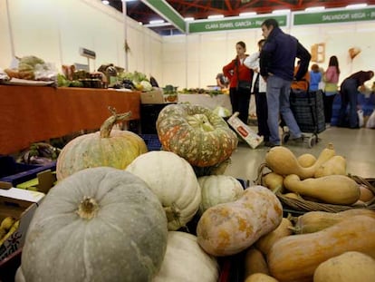 Calabazas en uno de los puestos de agricultura ecológica de la feria BioCultura.