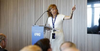 Margarita Delgado, subgobernadora del Banco de Espa&ntilde;a, en unas jornadas de KPMG sobre los retos actuales del sector financiero.