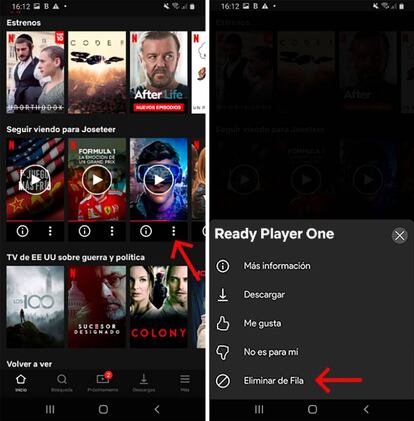 Netlfix, cómo quitar contenidos de