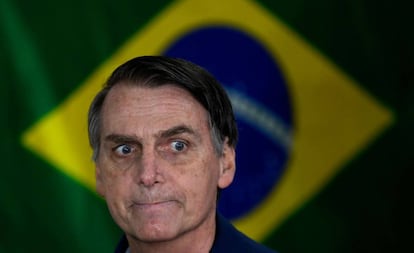 Bolsonaro durante sua campanha eleitoral, em 7 de outubro de 2018, no Rio de Janeiro