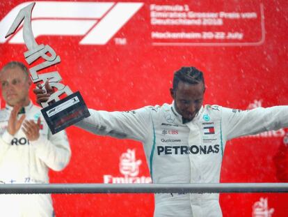 Hamilton gana el GP de Alemania de F1, en imágenes