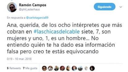 Tuit de Ram&oacute;n Campos en respuesta a Ana Fern&aacute;ndez