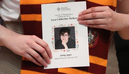 Funeral de la periodista Lyra McKee en Belfas, el 24 de abril de 2019.