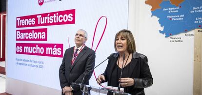 La presidenta Núria Marín ha presentado el proyecto ‘Trenes Turísticos Barcelona es mucho más’ en Fitur 2023