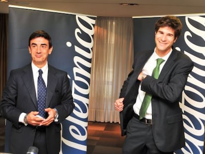 Los responsables de Telefónica del Norte y del País Vasco, Javier Zorrila y Javier Benito