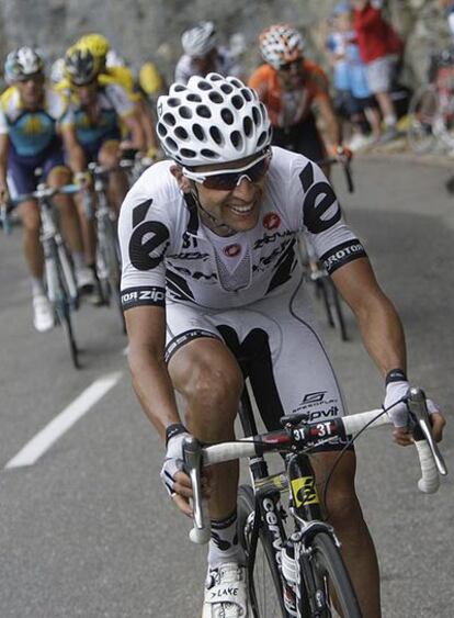 Carlos Sastre, en el Colombiére.