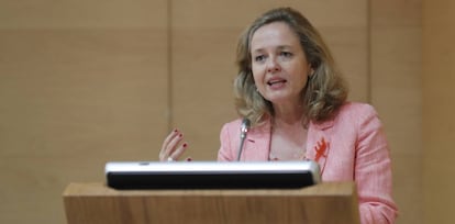 La ministra de Economía en funciones, Nadia Calviño, en una imagen de archivo. 