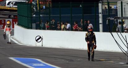 Grosjean abandona el circuito de Spa, tras su accidente el domingo