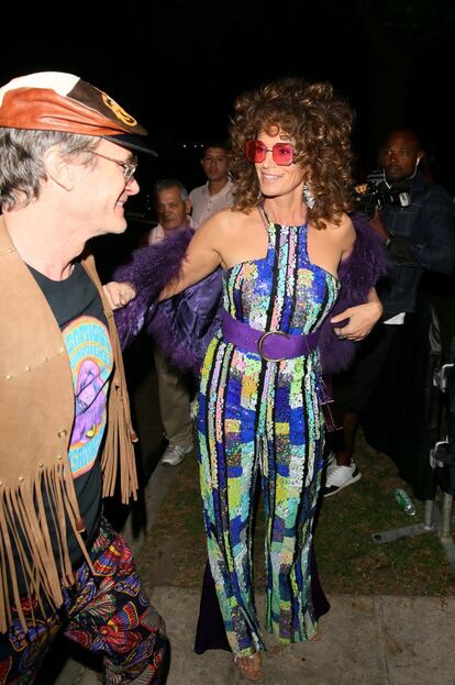 Rande Gerber y Cindy Crawford en una fiesta de disfraces en Beverly Hills, California.