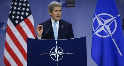 El secretario de Estado estadounidense, John Kerry, en Bruselas.