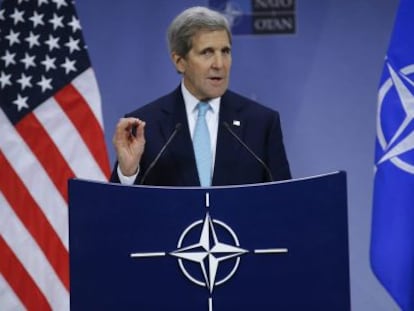 El secretario de Estado estadounidense, John Kerry, en Bruselas.