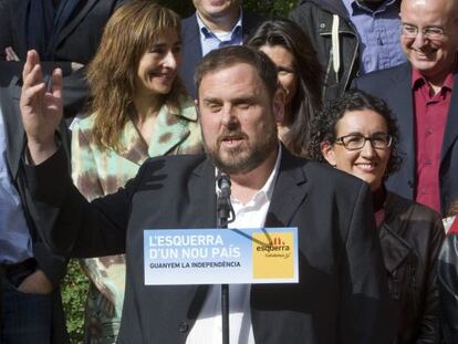 El líder de ERC, Oriol Junqueras, en un acto de campaña.