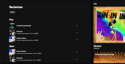 Recientes de Spotify